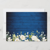 Invitation Royal Blue Rose Lanterne Rustique Couple Douche (Dos)
