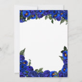 Invitation Royal Blue Roses Élégante robe Charro Quinceaner (Dos)