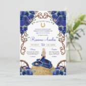 Invitation Royal Blue Roses Ouest Charra Quinceañera (Debout devant)