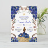 Invitation Royal Blue Roses Ouest Charro Quinceanera (Debout devant)