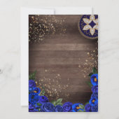 Invitation Royal Blue Roses Pays Charro Quinceanera (Dos)