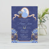 Invitation Royal Blue Russe Baroque Charro Quinceanera (Debout devant)