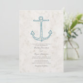 Invitation Royal Blue Rustic Ancre Mariage Invite (Debout devant)