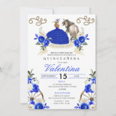 Invitation Royal Blue Rustic Charro Western Quinceañera (Devant)