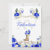 Invitation Royal Blue Rustic Charro Western Quinceañera (Dos)