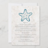 Invitation Royal Blue Rustic Starfish Information du Mariage (Devant)