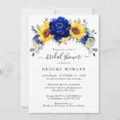 Invitation Royal Blue Rustic Tournesol Fête des mariées moder (Devant)