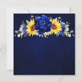 Invitation Royal Blue Rustic Tournesol Moderne Brunch & Bubbl (Dos)