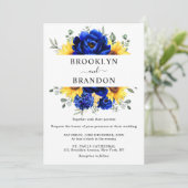 Invitation Royal Blue Rustic Tournesol Moderne Floral Mariage (Debout devant)