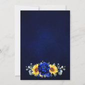 Invitation Royal Blue Rustic Tournesol Moderne Floral Mariage (Dos)