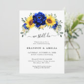 Invitation Royal Blue Rustic Tournesol Nous le faisons toujou (Debout devant)