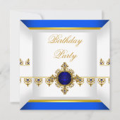 Invitation Royal Blue Sapphire Gem Bijou or Anniversaire 2 (Devant)