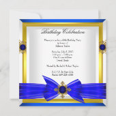 Invitation Royal Blue Sapphire Gem Jewel Gold Bow Anniversair (Dos)
