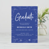 Invitation Royal Blue Script Graduate Math Graduate Math Grad (Debout devant)