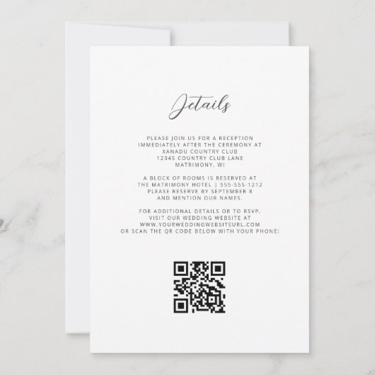 Invitation Royal Blue Silver Agate QR Code Mariage (Dos)