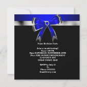 Invitation Royal Blue Silver Bow 30e fête d'anniversaire des  (Dos)