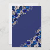 Invitation Royal Blue Silver Butterfly Princess Quinceanera (Dos)