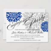 Invitation Royal Blue Silver Floral Bural (Devant)