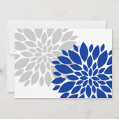 Invitation Royal Blue Silver Floral Bural (Dos)