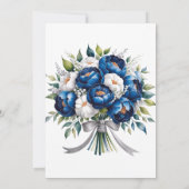 Invitation Royal Blue Silver Parties scintillant Peony Brides (Dos)
