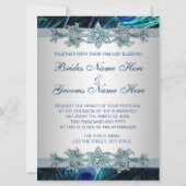 Invitation Royal Blue Silver Royal Indian Peacock Mariage (Dos)