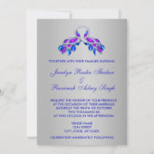 Invitation Royal Blue Silver Royal Indian Peacock Mariage (Dos)