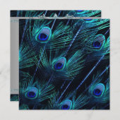 Invitation Royal Blue Silver Royal Indian Peacock Mariage (Devant / Derrière)