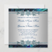 Invitation Royal Blue Silver Royal Indian Peacock Mariage (Dos)