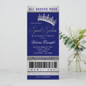 Invitation Royal Blue Silver Sweet 16 (Debout devant)