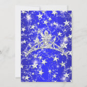 Invitation Royal Blue Sparkle Tiara Stars Quinceanera (Dos)