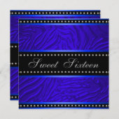 Invitation Royal Blue Sweet 16 fête d'anniversaire (Devant / Derrière)