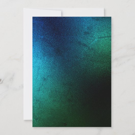 Invitation ROYAL BLUE vert bouquet floral ÉLÉGANT MARIAGE (Dos)