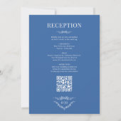 Invitation Royal Blue Victorian All in One QR Code Wedding (Dos)