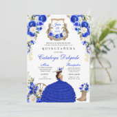 Invitation Royal Blue Western Fiesta Charro Quinceañera (Debout devant)