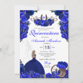 Invitation Royal Blue Western Princesse Charro Quinceanera (Devant)