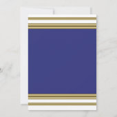 Invitation Royal Blue White Gold Graduation Photo Party (Dos)