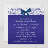 Invitation Royal Blue White Lace Quinceanera (Dos)