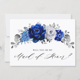 Invitation Royal Blue White sera-tu ma servante d'honneur ?