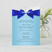 Invitation Royal Blue White Silver Cross Garçons Baptême (Debout devant)