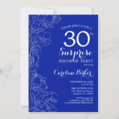 Invitation Royal Blue White Surprise 30e anniversaire (Devant)