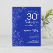Invitation Royal Blue White Surprise 30e anniversaire (Debout devant)