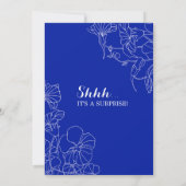 Invitation Royal Blue White Surprise 80e fête d'anniversaire (Dos)
