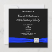 Invitation Royal Blue Womans Classy Noir 50e fête d'anniversa (Dos)