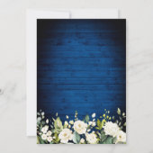 Invitation Royal Blue Wood & White Roses Lantern Aquarelle (Dos)