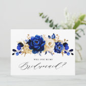 Invitation Royal Blue Yellow Gold Seras-tu ma domestique (Debout devant)
