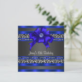 Invitation Royal Blue Zebra Girls 13e fête d'anniversaire (Debout devant)