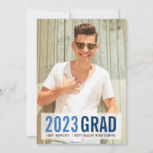 Invitation Royal Blues Photo Graduation Party (Devant)