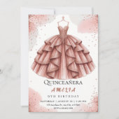 Invitation Royal Blush Pink & Rose Gold Quinceañera (Devant)