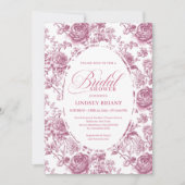 Invitation Royal Blush Velours Rose Motif Jour de Mariage (Devant)