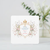Invitation Royal Botanical Elegant Regal Floral Crest Wedding (Debout devant)